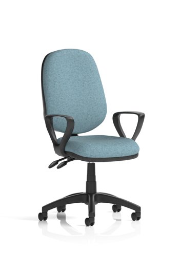 Eclipse Plus II Lever Task Operator Chair With Loop Arms Bespoke Colour Back And Seat Rivet Quench
