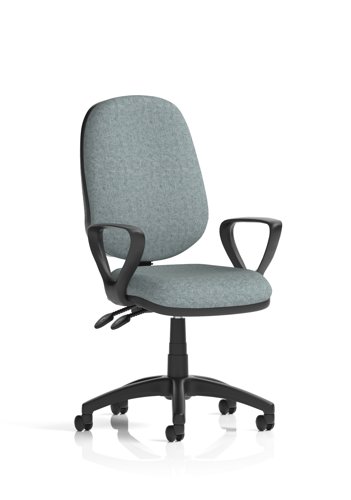 Eclipse Plus II Lever Task Operator Chair With Loop Arms Bespoke Colour Back And Seat Rivet Tensile