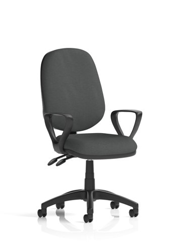 Eclipse Plus II Lever Task Operator Chair With Loop Arms Bespoke Colour Back And Seat Quest Mussel
