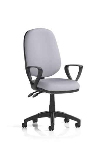 Eclipse Plus II Lever Task Operator Chair With Loop Arms Bespoke Colour Back And Seat Quest Shell