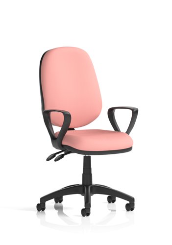 Eclipse Plus II Lever Task Operator Chair With Loop Arms Bespoke Colour Back And Seat Quest Shrimp