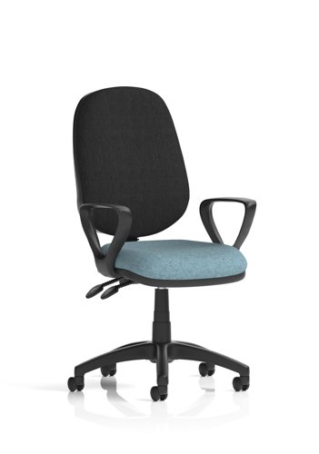 Eclipse Plus II Lever Task Operator Chair With Loop Arms Bespoke Colour Seat Rivet Quench