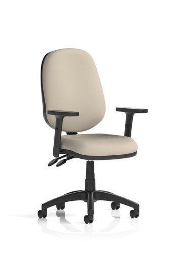 Eclipse Plus II Lever Task Operator Chair With Height Adjustable Arms Bespoke Colour Back And Seat Quest Salt