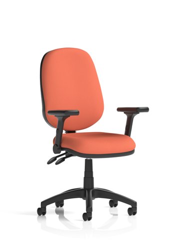 Eclipse Plus II Lever Task Operator Chair With Height Adjustable And Folding Arms Bespoke Colour Back And Seat Quest Crab