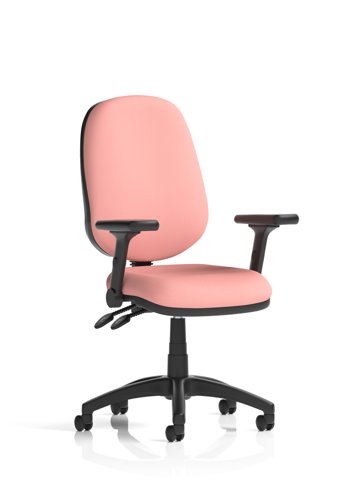 Eclipse Plus II Lever Task Operator Chair With Height Adjustable And Folding Arms Bespoke Colour Back And Seat Quest Shrimp