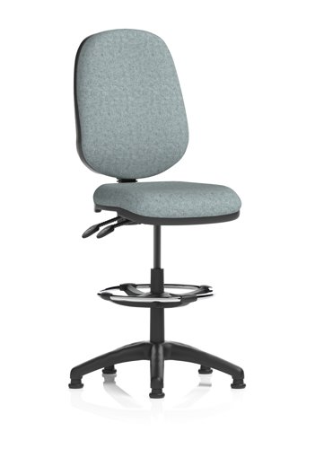 Eclipse Plus II Lever Task Operator Chair With High Rise Draughtsman Kit Bespoke Colour Back And Seat Rivet Tensile
