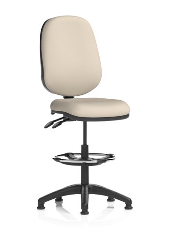 Eclipse Plus II Lever Task Operator Chair With High Rise Draughtsman Kit Bespoke Colour Back And Seat Quest Salt