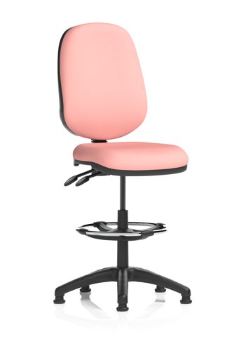 Eclipse Plus II Lever Task Operator Chair With High Rise Draughtsman Kit Bespoke Colour Back And Seat Quest Shrimp