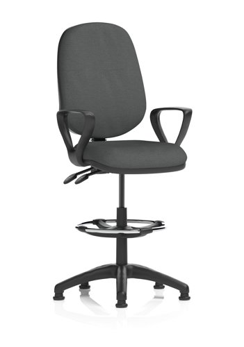 Eclipse Plus II Lever Task Operator Chair With High Rise Draughtsman Kit With Loop Arms Bespoke Colour Back And Seat Quest Mussel