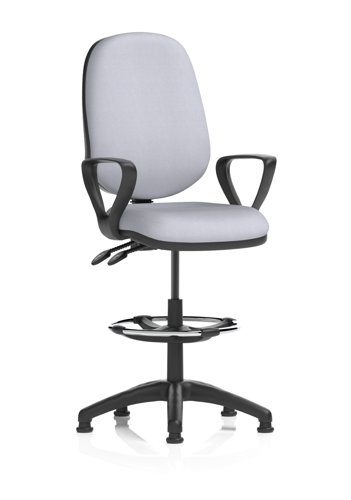 Eclipse Plus II Lever Task Operator Chair With High Rise Draughtsman Kit With Loop Arms Bespoke Colour Back And Seat Quest Shell