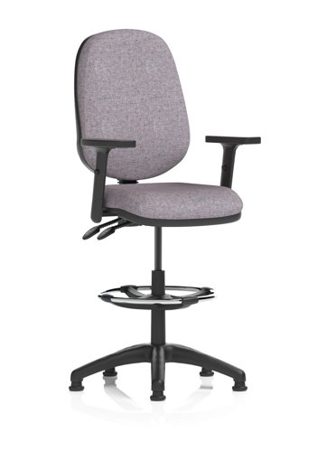 Eclipse Plus II Lever Task Operator Chair With High Rise Draughtsman Kit With Height Adjustable Arms Bespoke Colour Back And Seat Rivet Fuse
