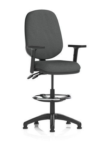 Eclipse Plus II Lever Task Operator Chair With High Rise Draughtsman Kit With Height Adjustable Arms Bespoke Colour Back And Seat Quest Mussel