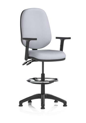 Eclipse Plus II Lever Task Operator Chair With High Rise Draughtsman Kit With Height Adjustable Arms Bespoke Colour Back And Seat Quest Shell