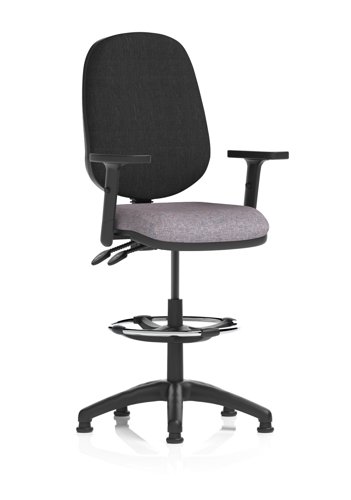 Eclipse Plus II Lever Task Operator Chair With High Rise Draughtsman Kit With Height Adjustable Arms Bespoke Colour Seat Rivet Fuse