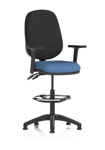 Eclipse Plus II Lever Task Operator Chair With High Rise Draughtsman Kit With Height Adjustable Arms Bespoke Colour Seat Quest Limpet