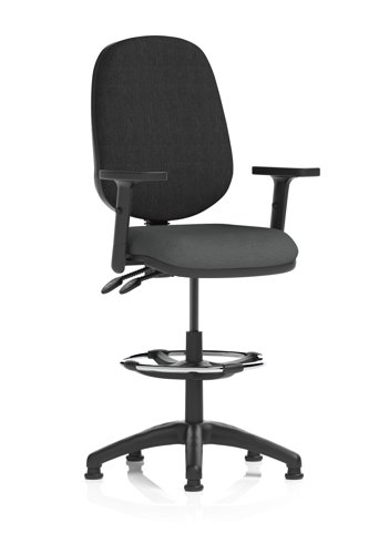Eclipse Plus II Lever Task Operator Chair With High Rise Draughtsman Kit With Height Adjustable Arms Bespoke Colour Seat Quest Mussel