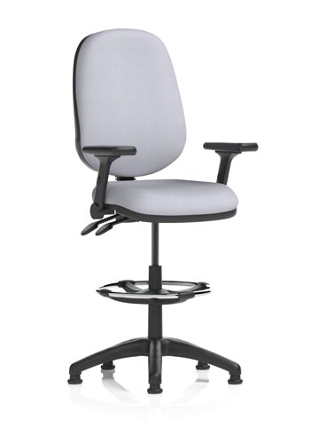 Eclipse Plus II Lever Task Operator Chair High Rise Draughtsman Kit With Height Adjustable And Folding Arms Bespoke Colour Back And Seat Quest Shell