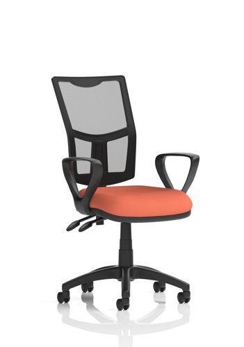Eclipse Plus II Lever Task Operator Chair Mesh Back With Loop Arms Bespoke Colour Seat Quest Crab