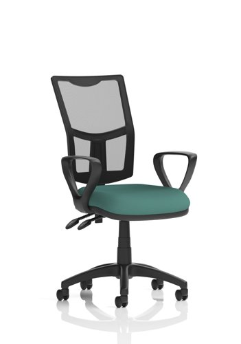 Eclipse Plus II Lever Task Operator Chair Mesh Back With Loop Arms Bespoke Colour Seat Quest Kelp
