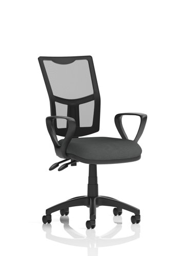 Eclipse Plus II Lever Task Operator Chair Mesh Back With Loop Arms Bespoke Colour Seat Quest Mussel
