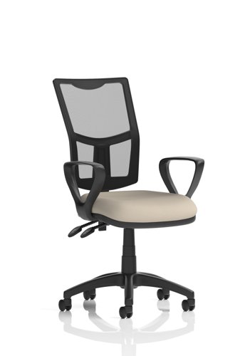 Eclipse Plus II Lever Task Operator Chair Mesh Back With Loop Arms Bespoke Colour Seat Quest Salt