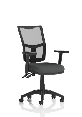 Eclipse Plus II Lever Task Operator Chair Mesh Back With Height Adjustable Arms Bespoke Colour Seat Quest Mussel