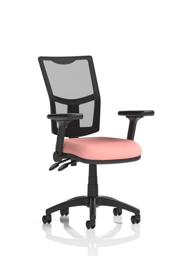 Eclipse Plus II Lever Task Operator Chair Mesh Back With Height Adjustable And Folding Arms Bespoke Colour Seat Quest Shrimp
