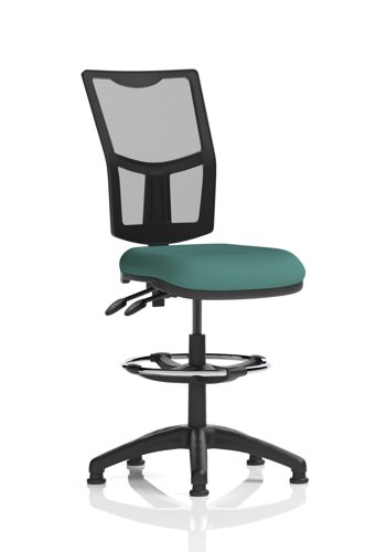 Eclipse Plus II Lever Task Operator Chair Mesh Back With High Rise Draughtsman Kit Bespoke Colour Seat Quest Kelp