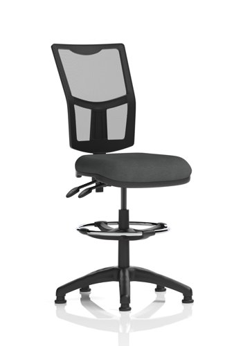 Eclipse Plus II Lever Task Operator Chair Mesh Back With High Rise Draughtsman Kit Bespoke Colour Seat Quest Mussel