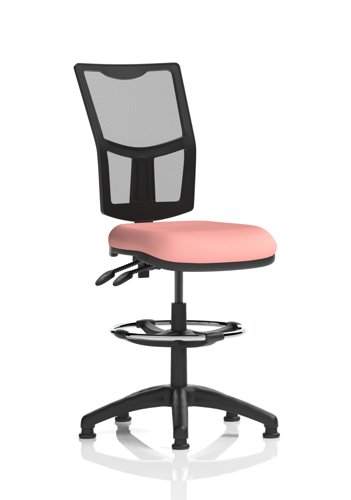Eclipse Plus II Lever Task Operator Chair Mesh Back With High Rise Draughtsman Kit Bespoke Colour Seat Quest Shrimp