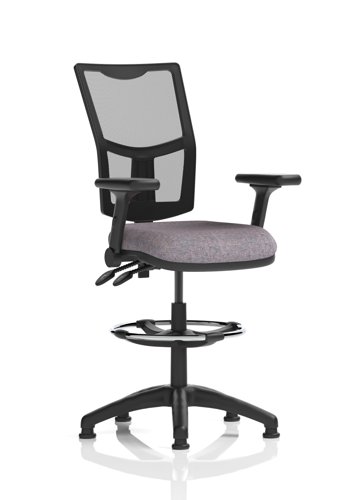 Eclipse Plus II Lever Task Operator Chair Mesh Back High Rise Draughtsman Kit With Height Adjustable And Folding Arms Bespoke Colour Seat Rivet Fuse