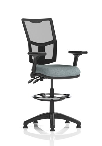 Eclipse Plus II Lever Task Operator Chair Mesh Back High Rise Draughtsman Kit With Height Adjustable And Folding Arms Bespoke Colour Seat Rivet Tensil