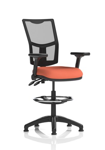 Eclipse Plus II Lever Task Operator Chair Mesh Back High Rise Draughtsman Kit With Height Adjustable And Folding Arms Bespoke Colour Seat Quest Crab