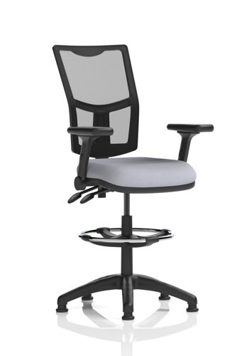 Eclipse Plus II Lever Task Operator Chair Mesh Back High Rise Draughtsman Kit With Height Adjustable And Folding Arms Bespoke Colour Seat Quest Shell