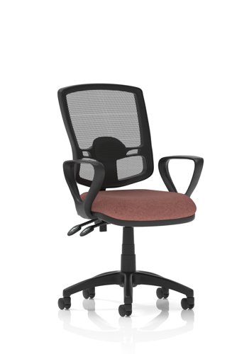 Eclipse Plus II Lever Task Operator Chair Deluxe Mesh Back With Loop Arms Bespoke Colour Seat Rivet Forge