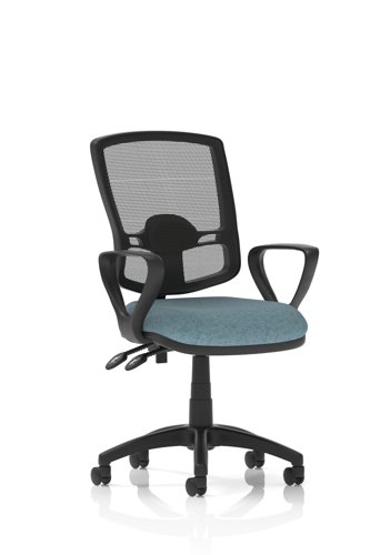 Eclipse Plus II Lever Task Operator Chair Deluxe Mesh Back With Loop Arms Bespoke Colour Seat Rivet Quench