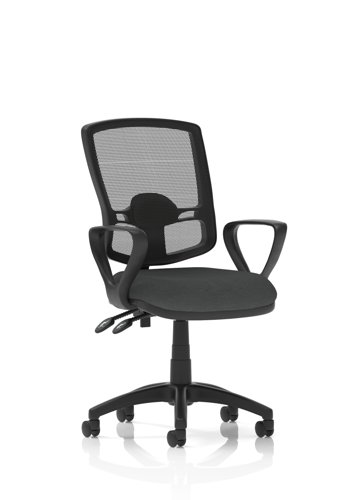 Eclipse Plus II Lever Task Operator Chair Deluxe Mesh Back With Loop Arms Bespoke Colour Seat Quest Mussel
