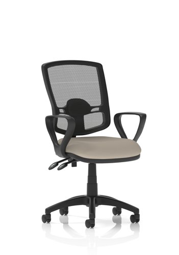 Eclipse Plus II Lever Task Operator Chair Deluxe Mesh Back With Loop Arms Bespoke Colour Seat Quest Salt