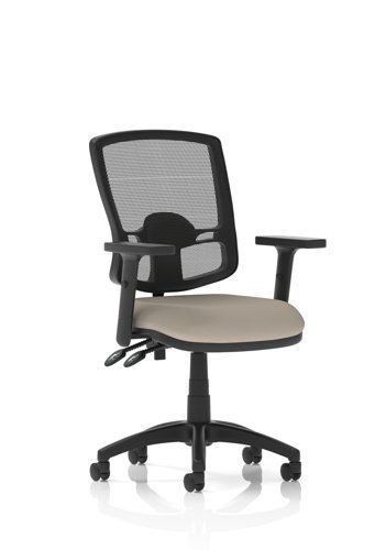 Eclipse Plus II Lever Task Operator Chair Deluxe Mesh Back With Height Adjustable Arms Bespoke Colour Seat Quest Salt