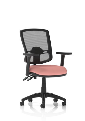 Eclipse Plus II Lever Task Operator Chair Deluxe Mesh Back With Height Adjustable Arms Bespoke Colour Seat Quest Shrimp