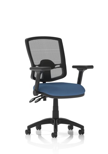 Eclipse Plus II Lever Task Operator Chair Deluxe Mesh Back With Height Adjustable And Folding Arms Bespoke Colour Seat Quest Limpet