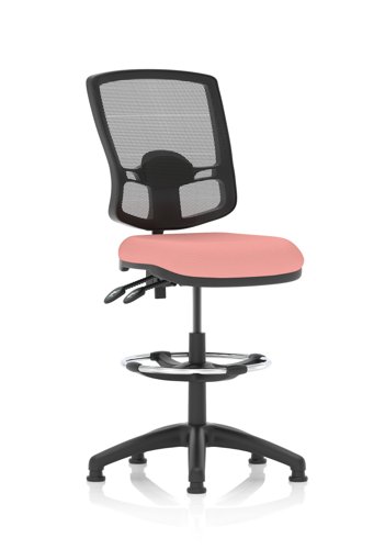 Eclipse Plus II Lever Task Operator Chair Deluxe Mesh Back With High Rise Draughtsman Kit Bespoke Colour Seat Quest Shrimp