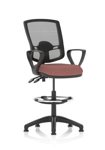 Eclipse Plus II Lever Task Operator Chair Deluxe Mesh Back With High Rise Draughtsman Kit With Loop Arms Bespoke Colour Seat Rivet Forge