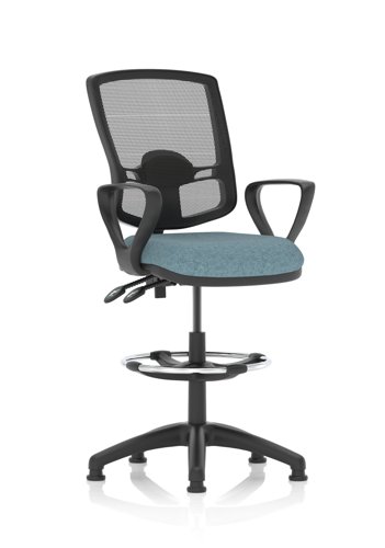 Eclipse Plus II Lever Task Operator Chair Deluxe Mesh Back With High Rise Draughtsman Kit With Loop Arms Bespoke Colour Seat Rivet Quench