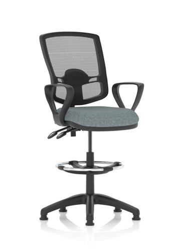 Eclipse Plus II Lever Task Operator Chair Deluxe Mesh Back With High Rise Draughtsman Kit With Loop Arms Bespoke Colour Seat Rivet Tensile
