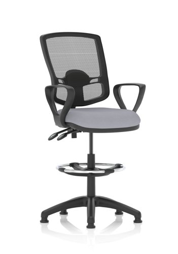 Eclipse Plus II Lever Task Operator Chair Deluxe Mesh Back With High Rise Draughtsman Kit With Loop Arms Bespoke Colour Seat Quest Shell