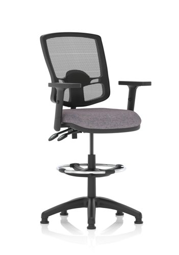 Eclipse Plus II Lever Task Operator Chair Deluxe Mesh Back With High Rise Draughtsman Kit With Height Adjustable Arms Bespoke Colour Seat Rivet Fuse