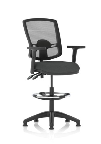 Eclipse Plus II Lever Task Operator Chair Deluxe Mesh Back With High Rise Draughtsman Kit With Height Adjustable Arms Bespoke Colour Seat Quest Mussel