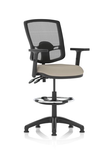 Eclipse Plus II Lever Task Operator Chair Deluxe Mesh Back With High Rise Draughtsman Kit With Height Adjustable Arms Bespoke Colour Seat Quest Salt