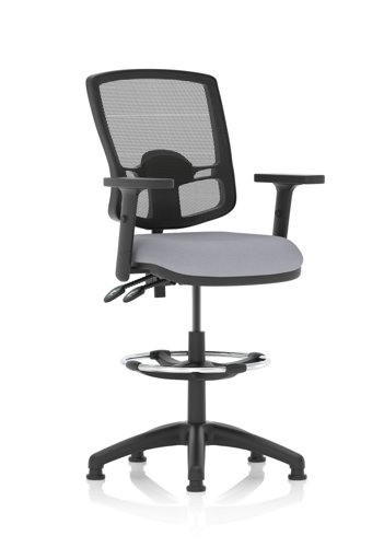 Eclipse Plus II Lever Task Operator Chair Deluxe Mesh Back With High Rise Draughtsman Kit With Height Adjustable Arms Bespoke Colour Seat Quest Shell